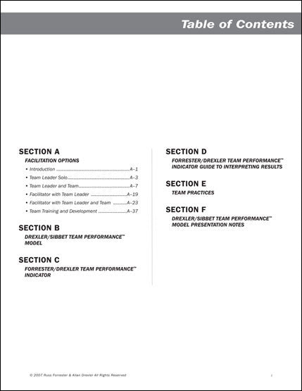 Team Performance Indicator Application Handbook